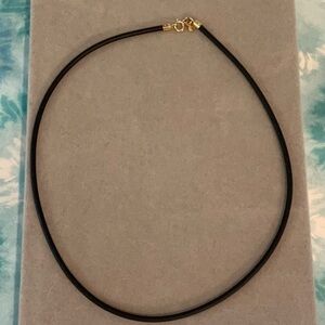 Italian 14K Black Rubber Choker Necklace